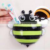 New Design Bee Shaped Plastic Cartoon Toothbrush Holder Toothpaste Holder Bathroom Set thumbnail-2