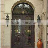 Bisini Eyebrow Top Galvanize Wrought Iron Entry Door (BG90053)