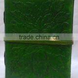 Handmade Vintage Bunch Of Leaf Embossed Leather Journal thumbnail-1