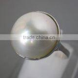 Hotsale Freshwater Round White Pearl Rings for Women thumbnail-2