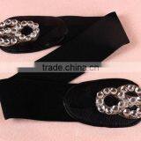 Fashion Rhinestone Paved S Flower Pattern Alloy Buckle Elastic Sex Women Lady Waist Belt thumbnail-4