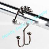 Wholesale 80mm Bathroom Metal Double Hook Curtain Ring thumbnail-5