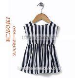 Sleeveless Black And White Striped Baby Frock Designs Sleeveless Baby Frock HSd6010 thumbnail-2