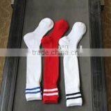 100 Pairs of Thick Nylon Football Socks for Children and Adults.dark Royal Blue With Two Gold Stripes thumbnail-1