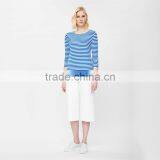 100% Linen Stripe Design Fashion Blouses Custom t Shirt Turkey thumbnail-4