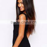 Sexy Women Hollow Plain Black Bodysuit With Spandex Cut Out Bodysuit Plain Design Custom Made Ladies Bodysuit thumbnail-3