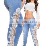 Women Brand Pants Ladies Casual White and Black With Waist-length Ripped Distressed Female Jeans thumbnail-3