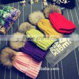 13 Colors Large 15cm Women Ball Hat Winter Real Raccoon Fur Pom Pom Knitted Beanie Skull Ski Cap Bobble Hat Pom Attached Hasp thumbnail-4