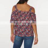 Ditsy Print Cold Shoulder Top With Tie Detailing Maternity Clothes Cheap thumbnail-2