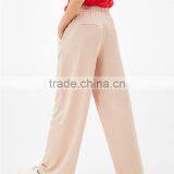 Casual Loose Wide Leg Tall Sateen Pink Slacks Pink Dress Pants Womens thumbnail-3