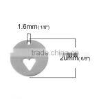 Stainless Steel Cut Out Charms Round Silver Tone Heart thumbnail-2