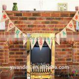 Burlap Hessian Vintage Christmas Bunting Banner, Shabby Chic Bunting Banner & Red Snowflakes thumbnail-1