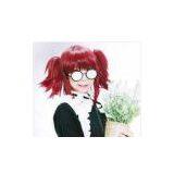 Artificial Girl Red Custom Cartoon Cosplay Wigs With Braid thumbnail-1
