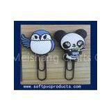 Specialty Bird / Panda Shaped Soft PVC Paper Clip , Custom Office Supplies Paper Clips