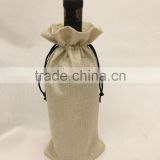 2016 hot sale high quality fashion jute mini wine bottle drawstring bags online