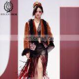 Fashion Sheep Fur & Skin Jacket Mogolian Sheep Fur Trim Sheepskin Fur Coat Hot Sale Ladies Fur Dress thumbnail-1