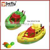 Plastic boat pull line candy toy with light