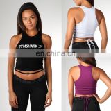 gym clothing 2017 quick dry sleeveless vest print short mini sports yoga t shirt for girls