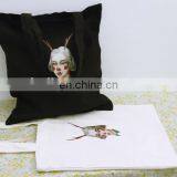 Wholesale UK Women Popular White Black Canvas Tote Bag thumbnail-1