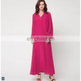 T-D076 New Design Muslim Loose Chiffon Elegant Dress For Mature Woman thumbnail-1