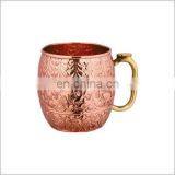 Hammered Copper Beer Mug With Brass Handle thumbnail-2