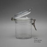 250ml Round PET Plastic Beauty Cosmetic Empty Jar and Transparent Container With Metal Clip for 250g Face Care Cream thumbnail-4