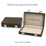 Custom brown microfiber luxury design rings jewelry packaging box rings storage display box with lock