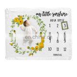 Wholesale Coral Fleece Photo Prop Baby Monthly Growth Milestone Blankets thumbnail-6