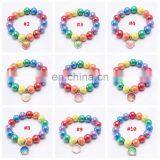 Kids Rainbow Bracelet Girl Colorful Beads Bracelet With Scale Alloy Pendants 10Colors Gift thumbnail-2
