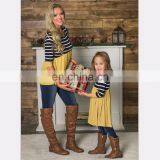 2019 New Mommy And Me Dresses Baby STRIPED Splice (this Link for KIDS) thumbnail-2