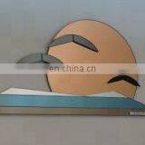 Gold Tinted Large Round Wall Silver Furniture Mirror for Decoration thumbnail-2