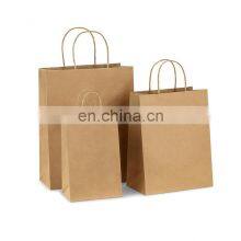 Customized Take Away Food Bag Fashion Shopping Bag Brown Kraft Paper Bags