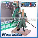 MINI QUTE 17 cm Japanese Anime Sea Poacher Pirates One Piece Action Figure Zoro Solon Brinquedos Boys in Box NO.MQ 066