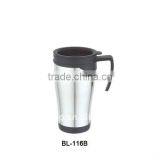 14oz Double Wall Travel Auto Mug Cup With Plastic Lid and Handle thumbnail-1