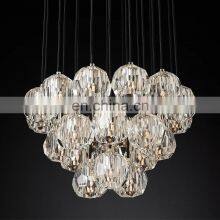 Modern Luxury Industrial Style Transparent Smoke Gray Crystal BOULE Raindrop Pendant Light for Living Room & Hotel Decoration thumbnail-5