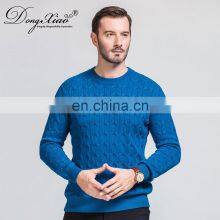 Classic Brand Men's Cable Knit Pullover 100% Pure Cashmere Winter Sweater With Crew Neck Collar thumbnail-4