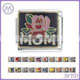 Mother's Day Mom and Flower Italian Charms in 304 Stainless Steel Bracelet thumbnail-1