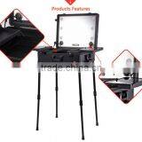 Professional Classic Black Aluminum Makeup Trolley Case With Bluetooth Lighted Mirror thumbnail-5