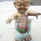 Bronze Park Put Frolic Boys Sculpture