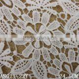 Factory Cheap Creamy White 24.5cm Wide Nylon Milk Fiber Embroideried Water Soluble Woman Dress Laces Fabric thumbnail-2