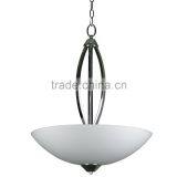 3 Light Chandelier(Lustre/La Arana) in Chrome Finish With White Glass Shade thumbnail-1