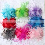 2016 New style large feather ribbon Hair bow Girls hair bows Boutique Hair bow CB-3636