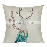 Popular Chiristmas Home Decorative Deer Printing Linen Cheap Cushion Cover thumbnail-6