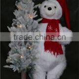 XM-A6004B 36 Inch Lighted White Bear With Tree for Christmas Decoration