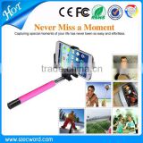 2014 new arrival factory seller wireless hanheld monopod with bluetooth remote control shutter selfie stick for cell phones
