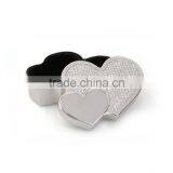 Double Metal Heart Shaped Jewelry Box for Wedding thumbnail-1