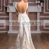 Deep Neckline on the Back Wedding Dress / Sexy Bridal Gown thumbnail-1