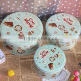 metal beautiful round cookie tin box