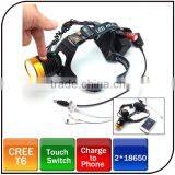 2014 Hot Sale Fishing Light With Power Bank Function Touch Sensing Headlight thumbnail-1
