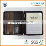 Cusom High Quality PU Leather a4 Portfolio Folder With Notepad and Calculator thumbnail-1